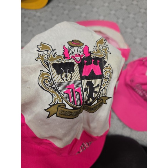Vintage Circus Circus Snapback Cap Painters Hat Neon Pink White Las Vegas Casino - Picture 11 of 11